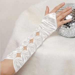 Femini White Rosette Lace Glove