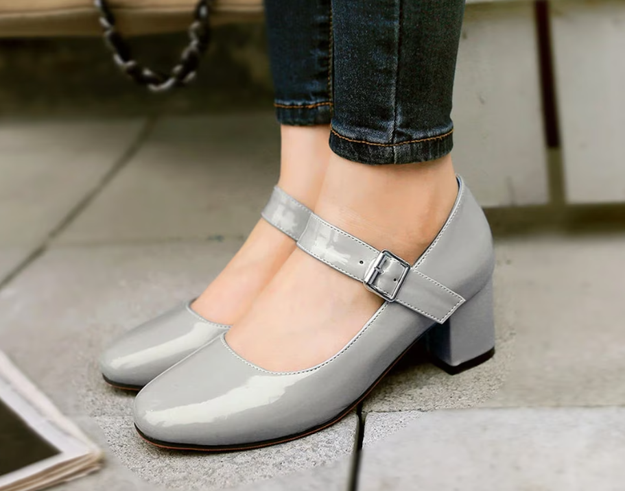 Femboy Crossdresser Sissy Shoes Block Heel ABDL Girl DDLG Mary Jane Style Shoes With Heels Gray Red White Mary Jane Shoes For Men And Women - Image 4