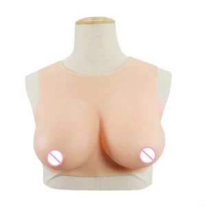 Round Neck Breast Form Soft Realistic Silicone Fake Boobs