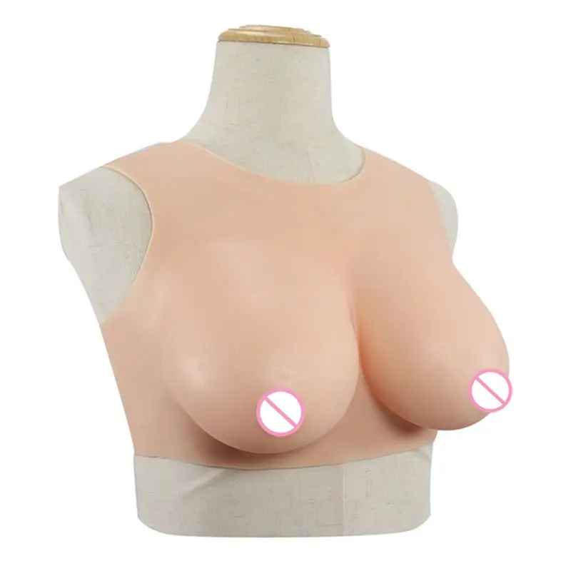 Round Neck Breast Form Soft Realistic Silicone Fake Boobs - Image 3